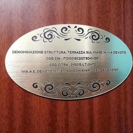 شقة Terrazza Sul Mare In Via Devoto كيافاري المظهر الخارجي الصورة